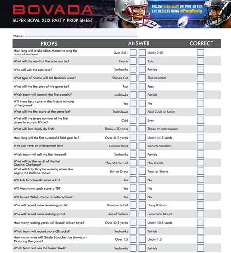 bovada prop sheet